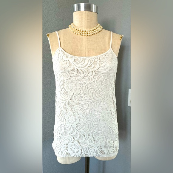 Ann Taylor Factory Tops - Ann Taylor Factory Lace Front Camisole Large